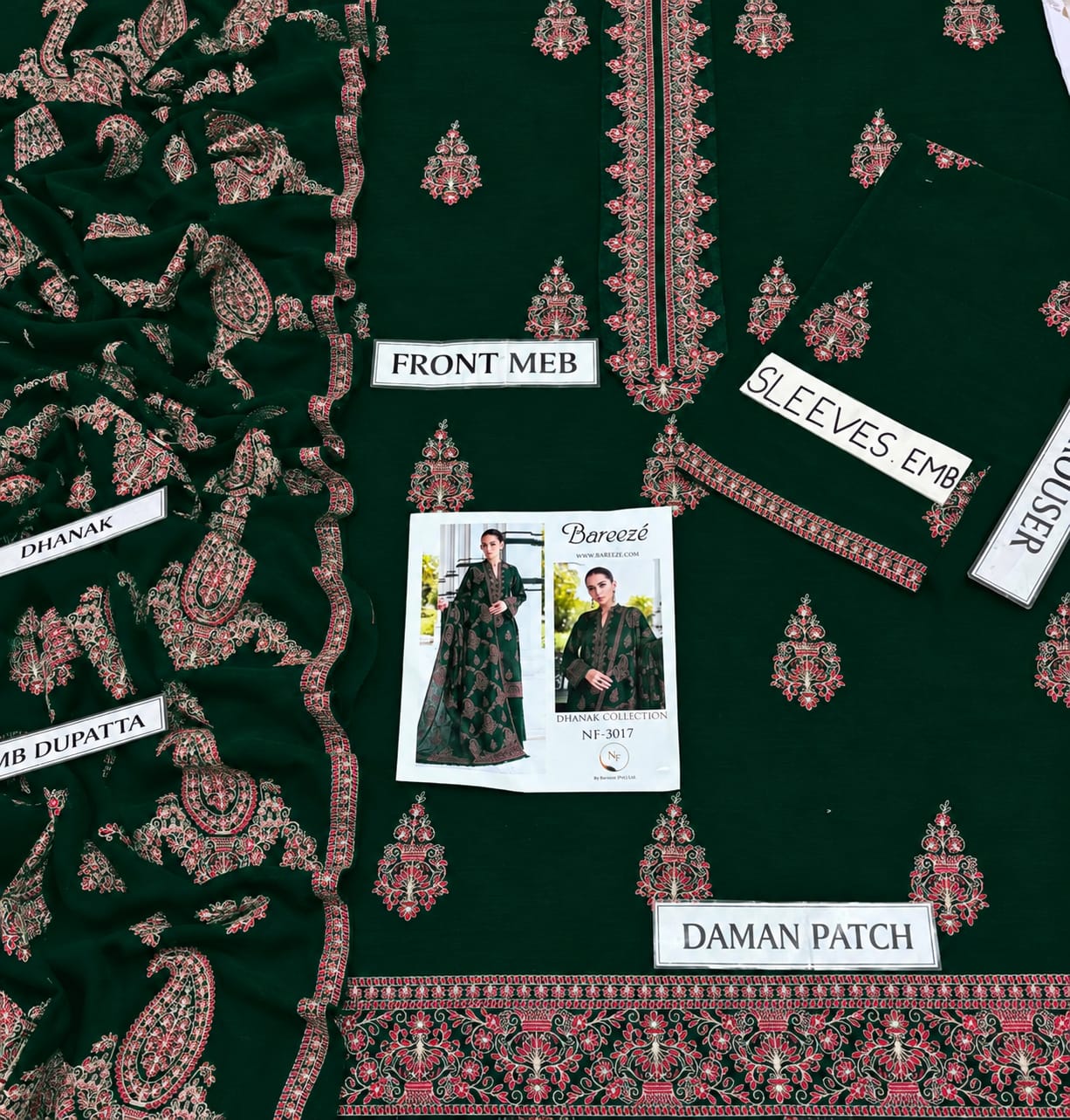 Bareeze Breeze Embroidered Dhanak Suit - image 5