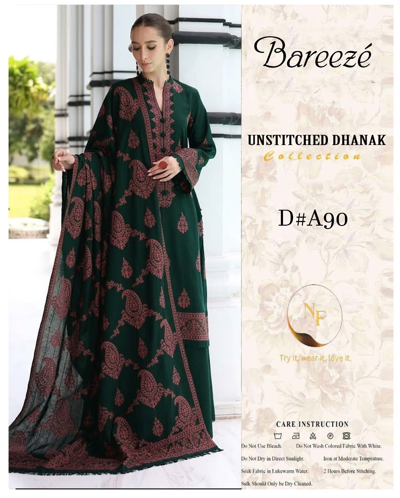 Bareeze Breeze Embroidered Dhanak Suit - image 9