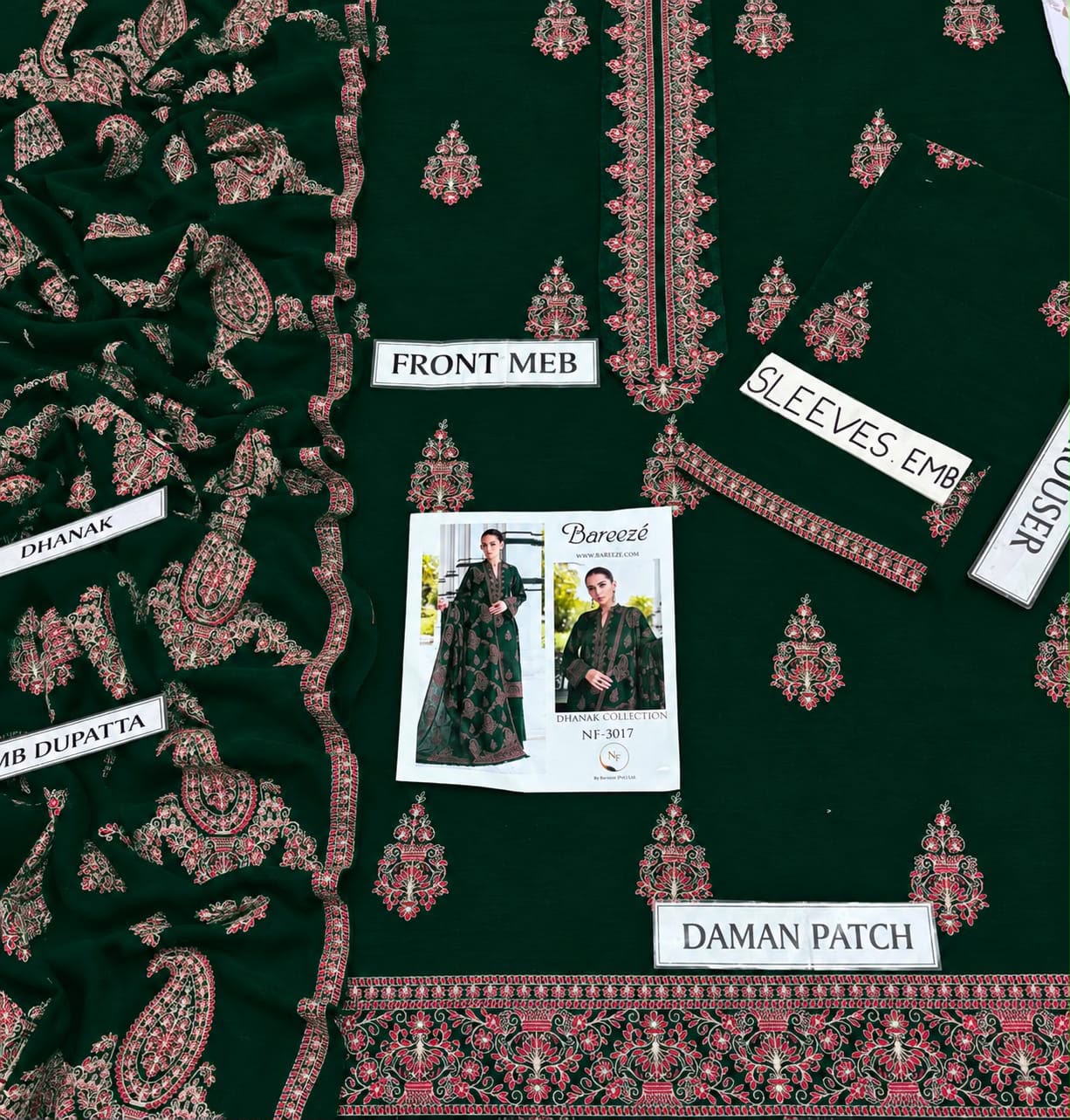 Bareeze Embroidered Heavy Dhanak Suit - image 5