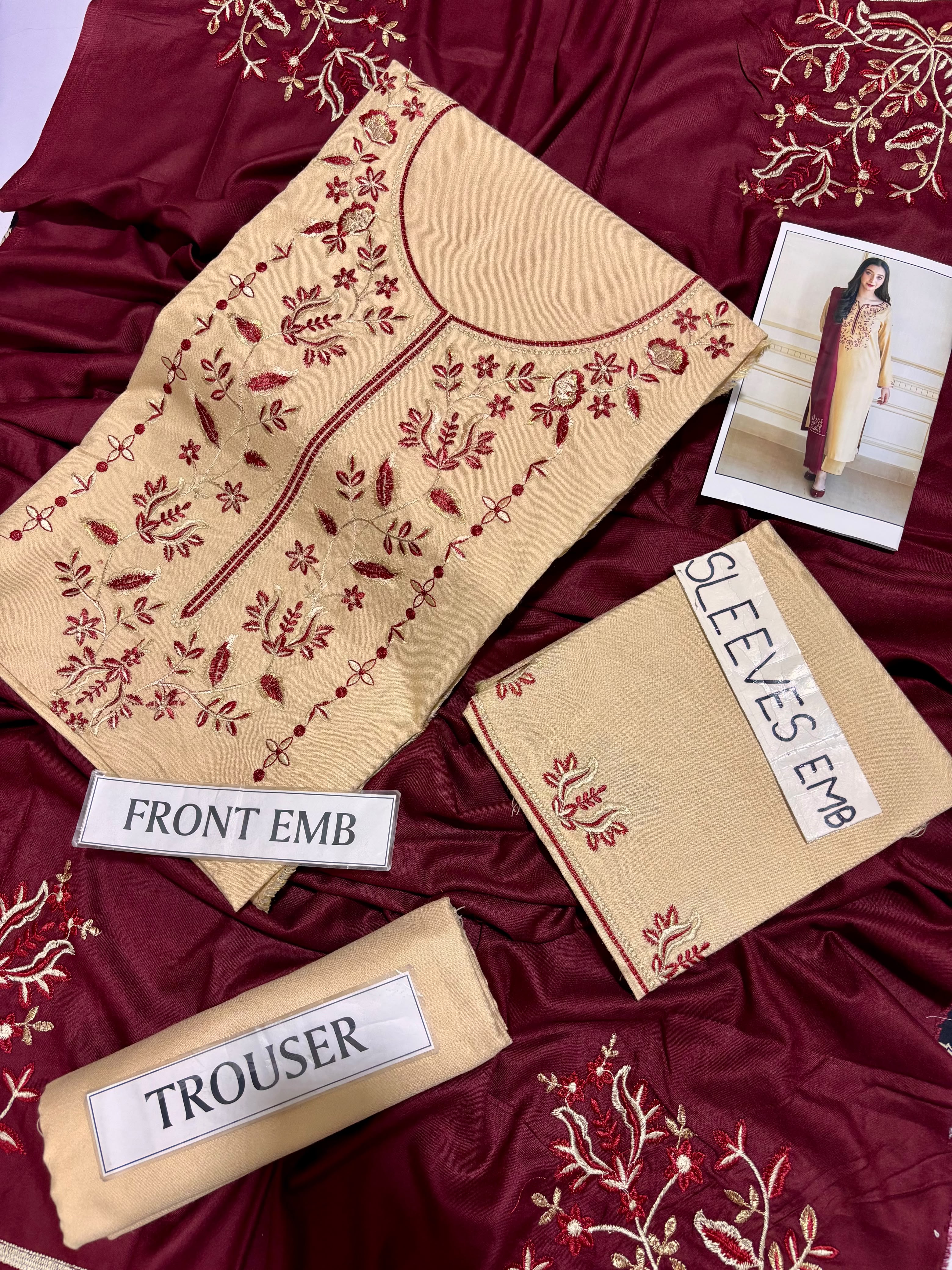 Asling 3PC Embroidered Dhanak Suit - image 4