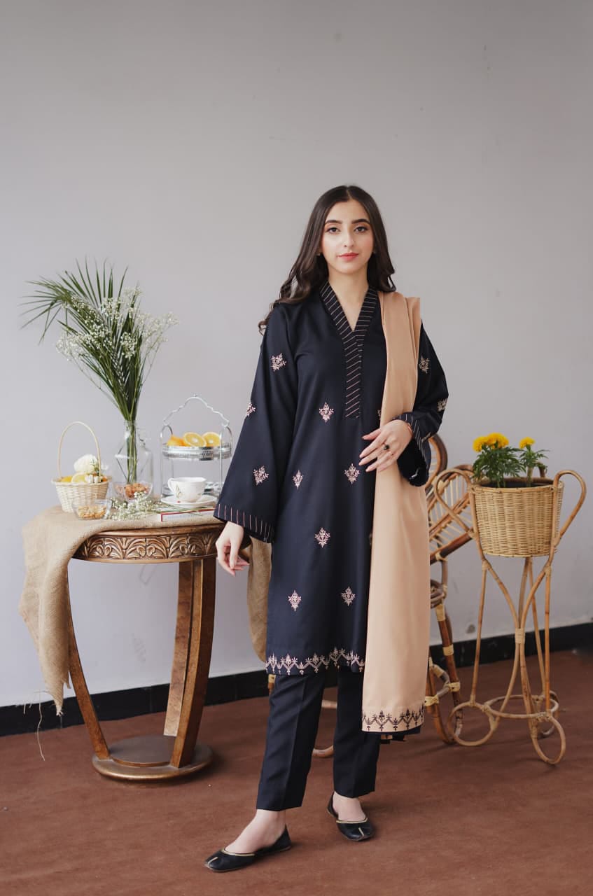 Asling 3PC Embroidered Dhanak Suit - image 8
