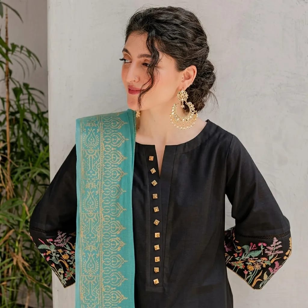 Asling 3PC Embroidered Dhanak Suit - image 14