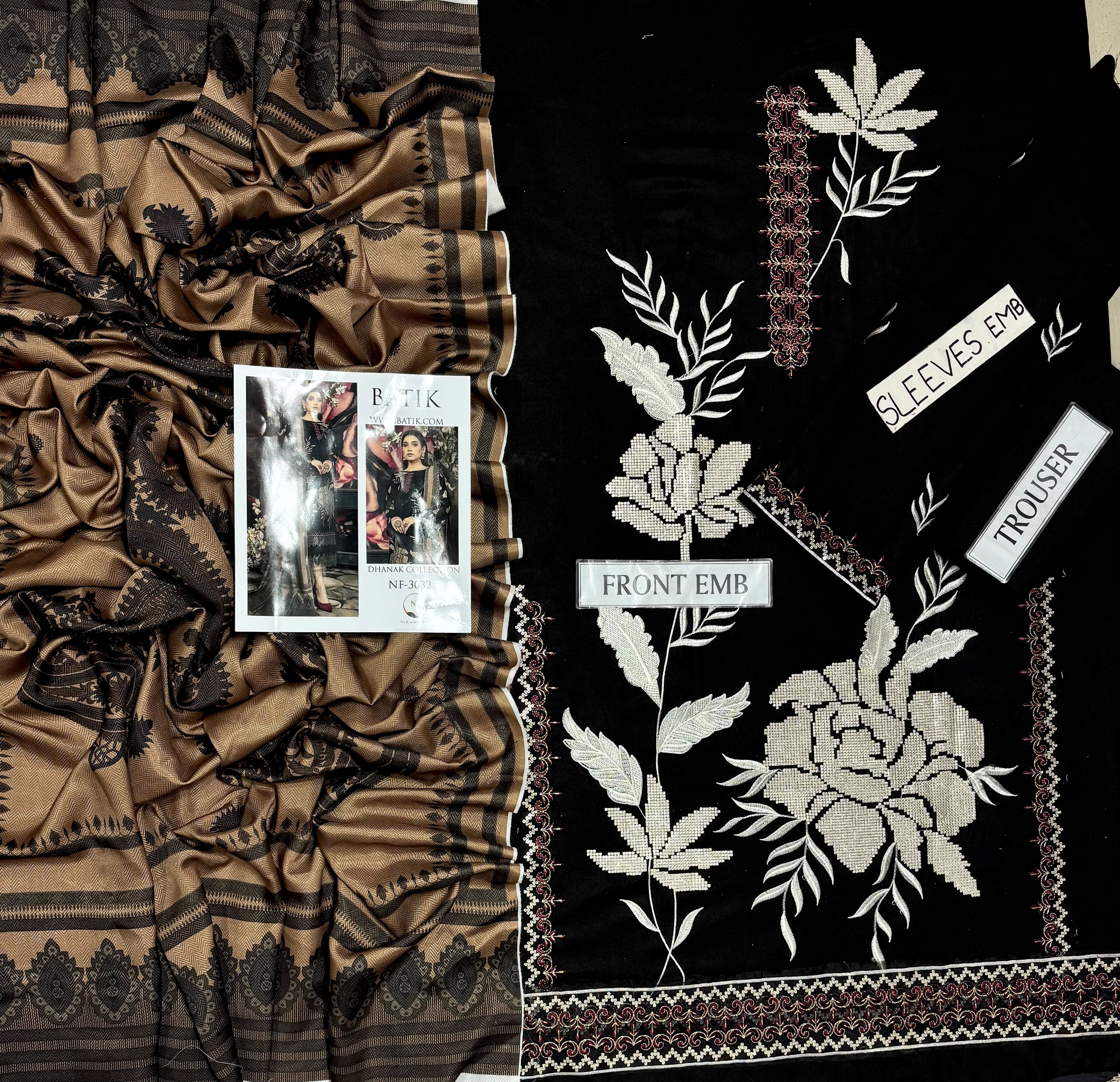 Batik NF 3032 3PC Heavy Embroidered Dhanak Suit - image 6