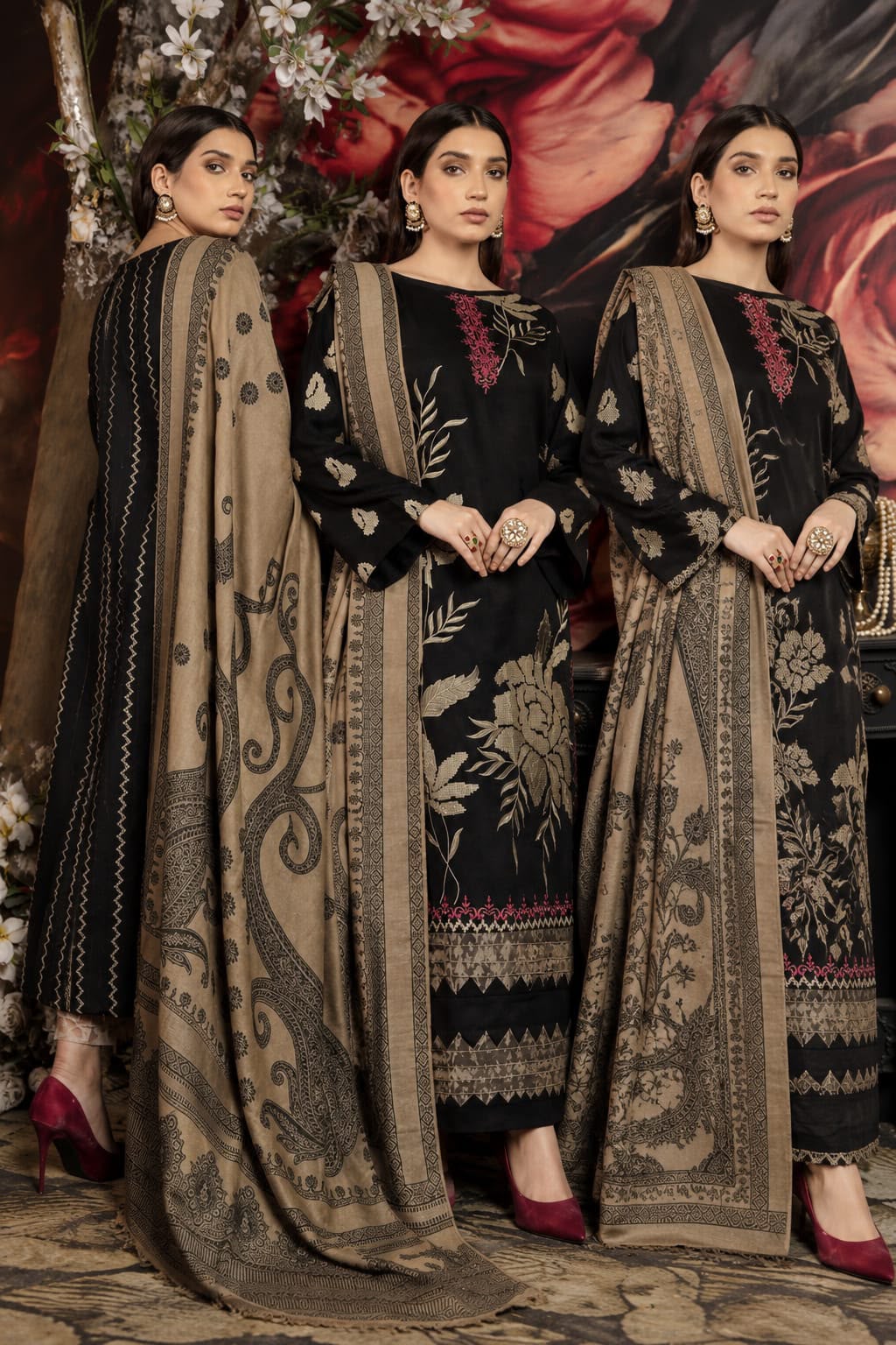 Batik NF 3032 3PC Heavy Embroidered Dhanak Suit - image 9