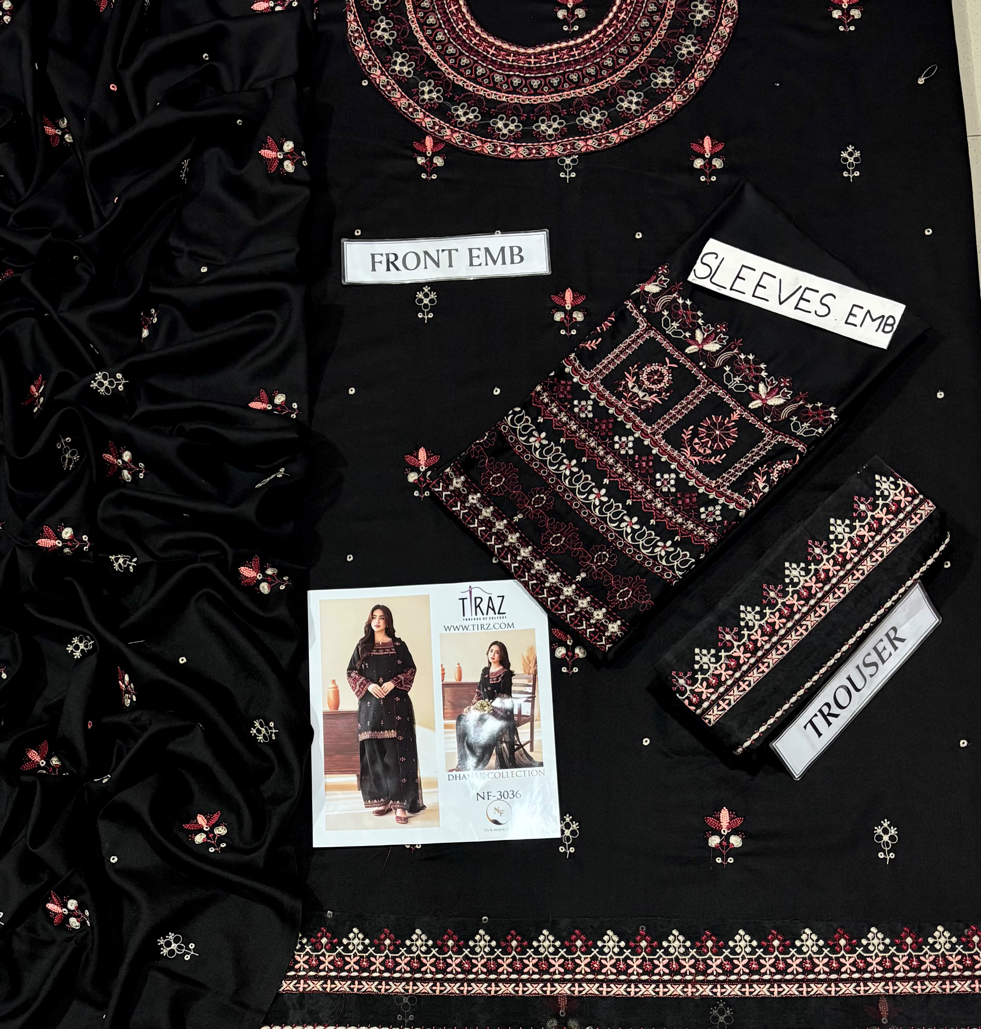 Batik NF 3032 3PC Embroidered Dhanak Suit - image 5