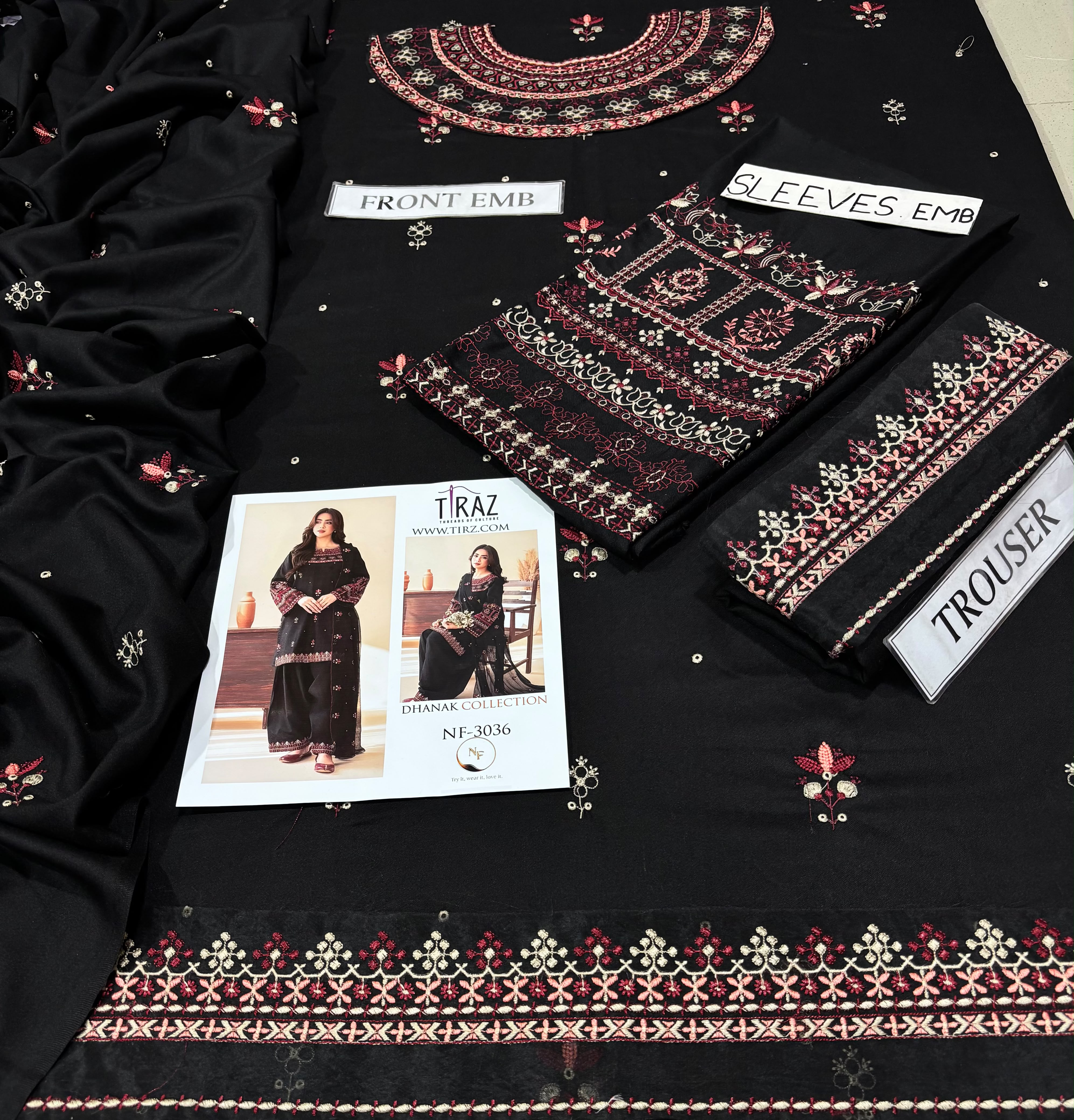 Batik NF 3032 3PC Embroidered Dhanak Suit - image 6