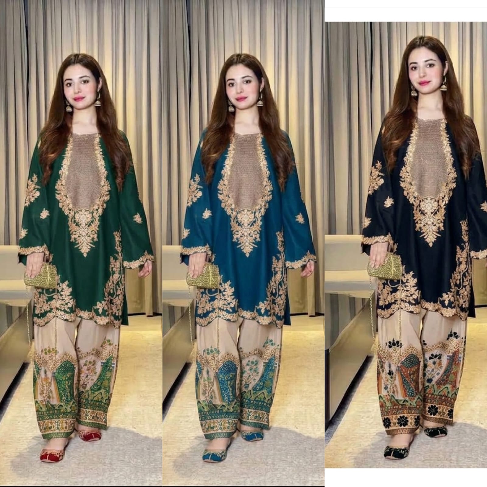Ethnic Wear D435 Premium 2-Piece Silk Suit - image 12