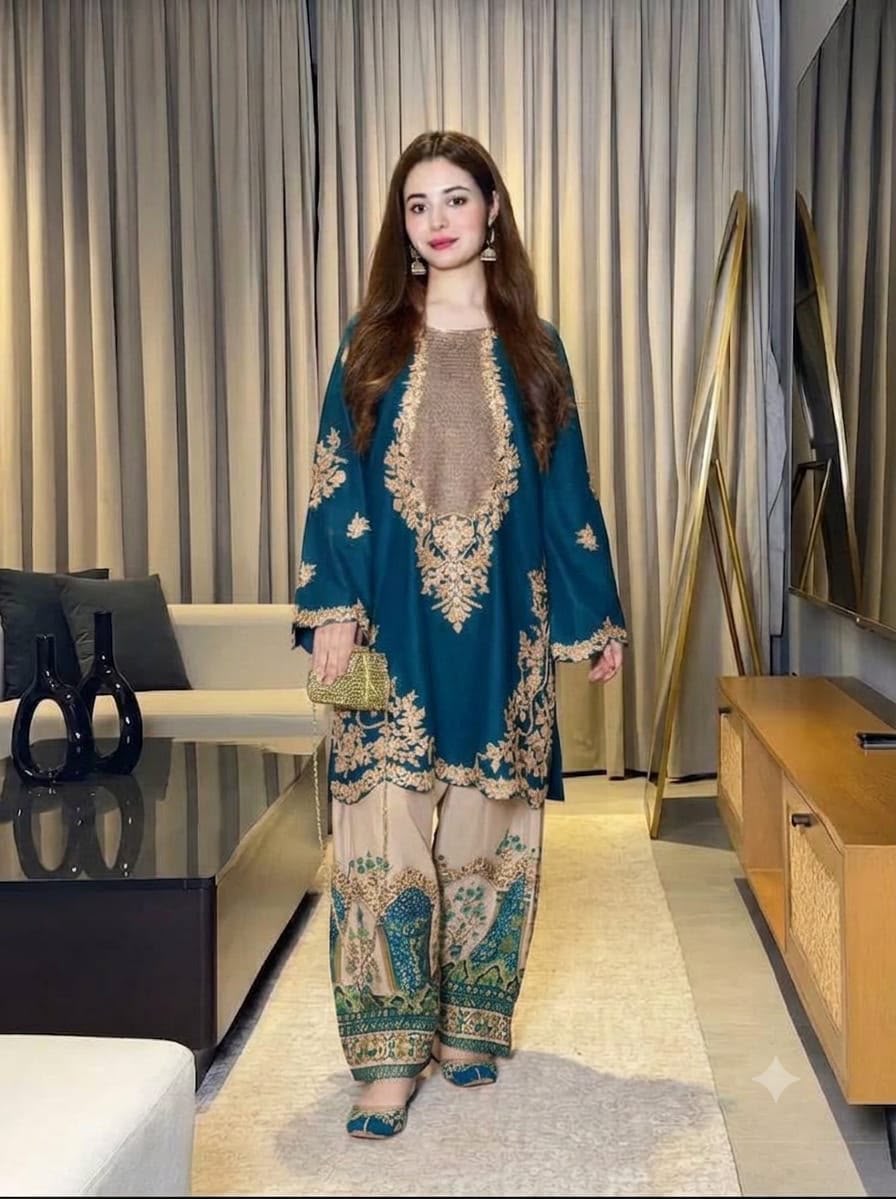 Ethnic Wear D435 Premium 2-Piece Silk Suit - image 16