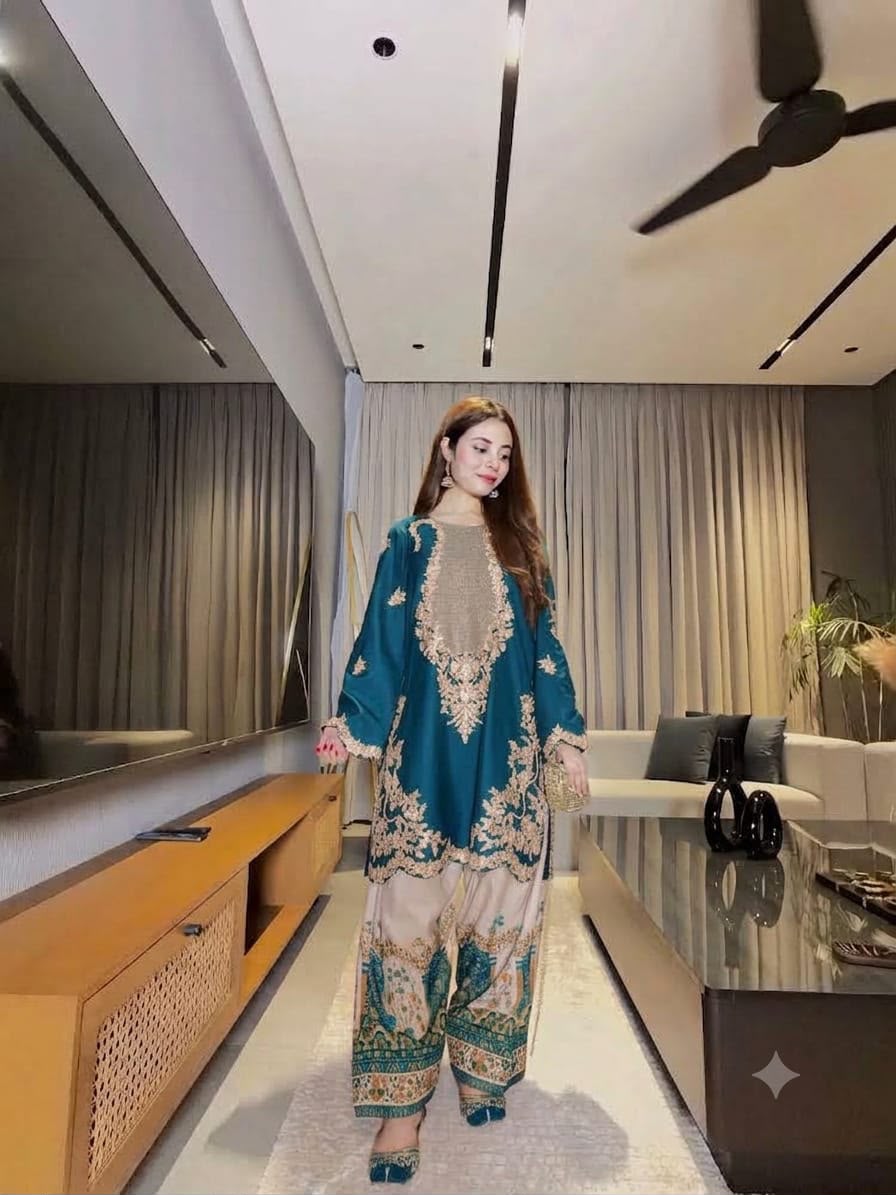 Ethnic Wear D435 Premium 2-Piece Silk Suit - image 22