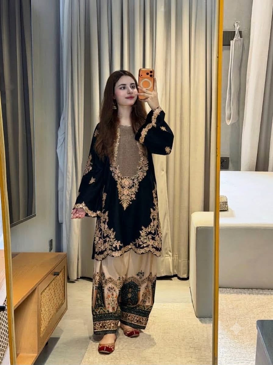 Ethnic Wear D435 Premium 2-Piece Silk Suit - image 32