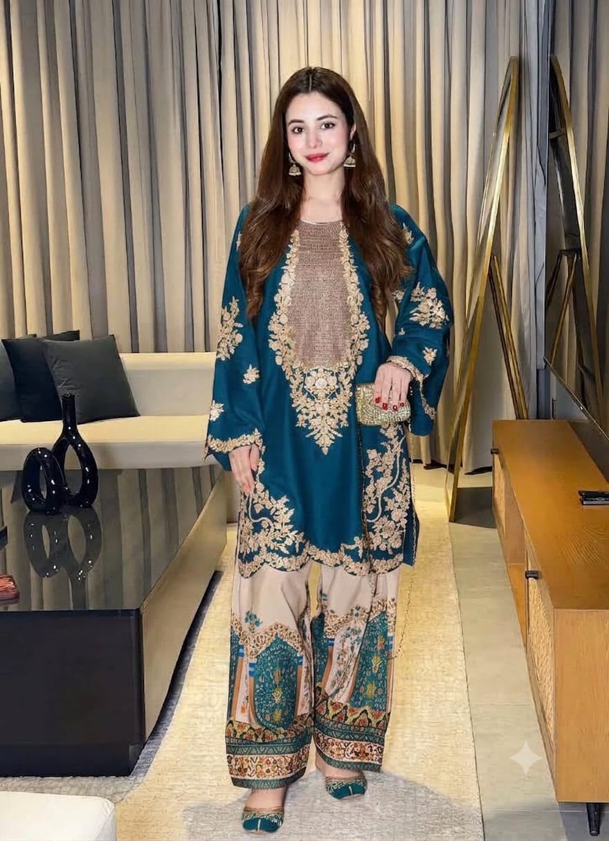 Ethnic Wear D435 Premium 2-Piece Silk Suit - image 33