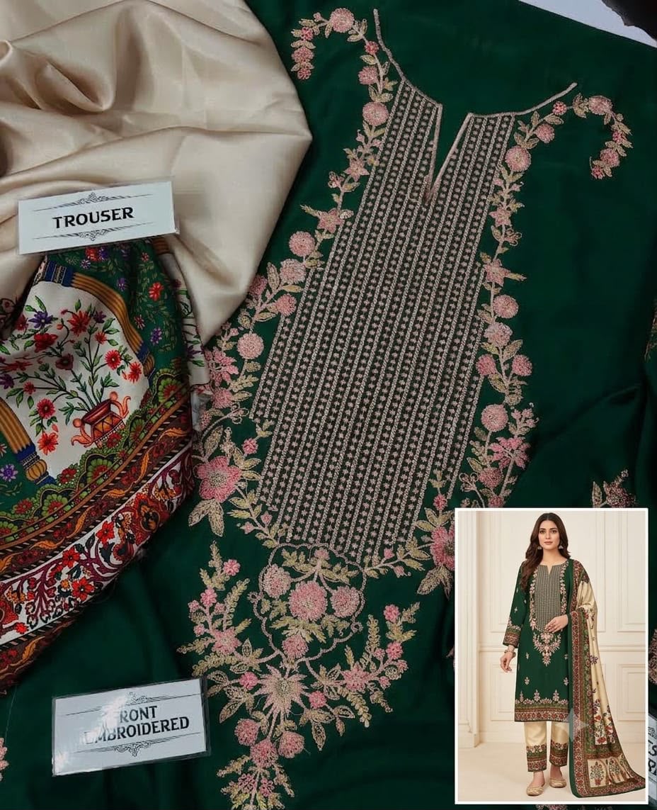 Ethnic Wear D435 Premium 2-Piece Silk Suit - image 34