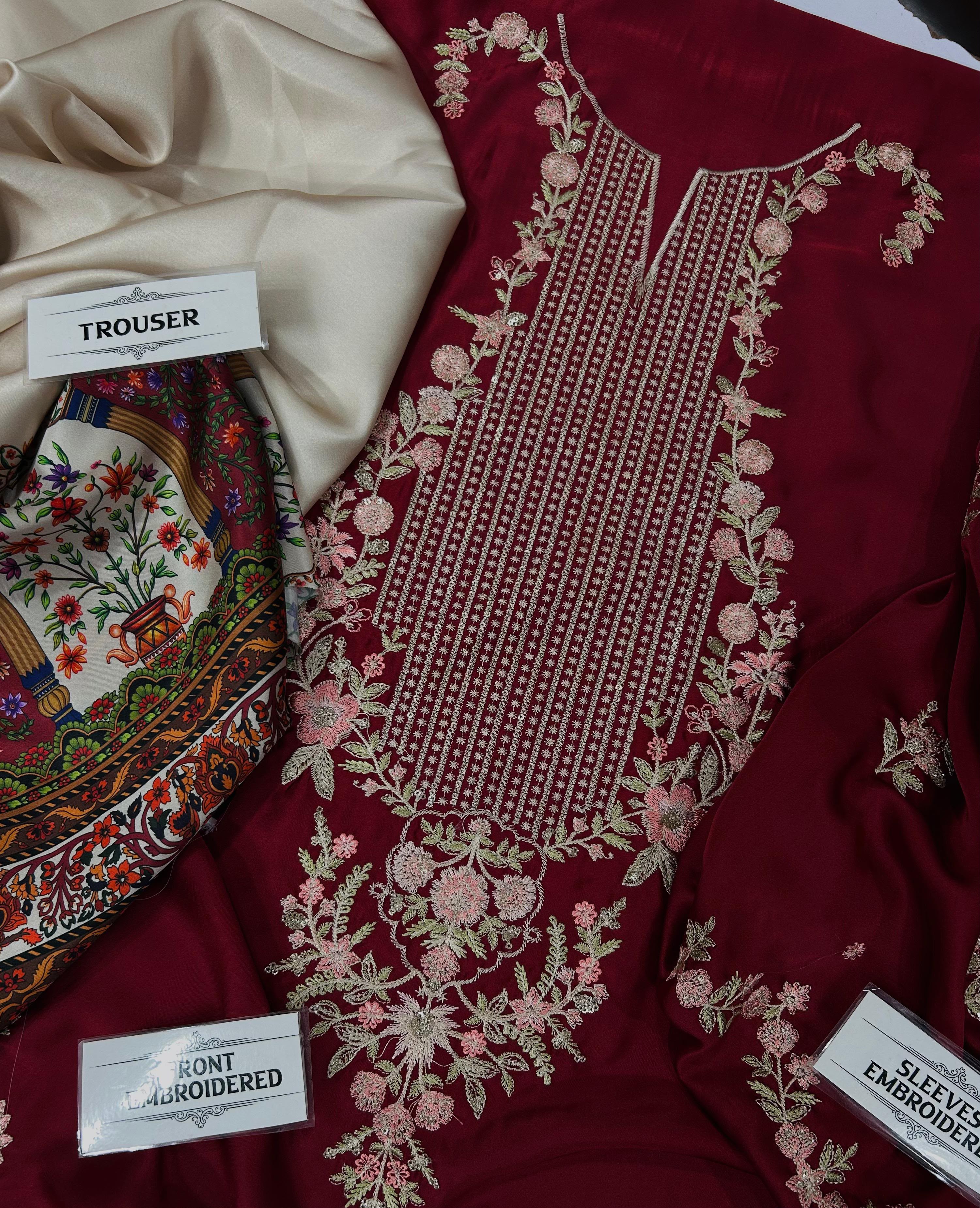 Ethnic Wear D435 Premium 2-Piece Silk Suit - image 35