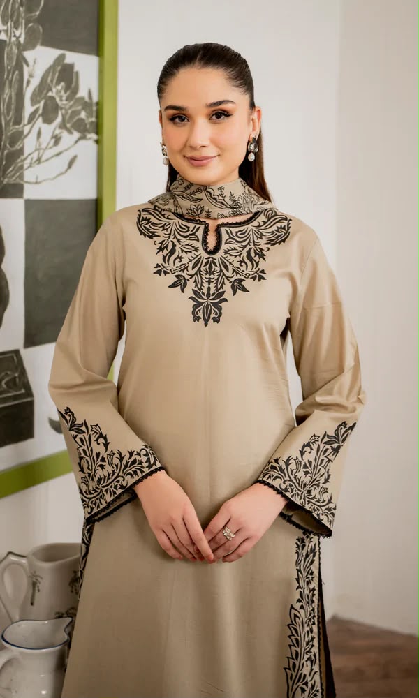 Garnet NF 3033 3PC Embroidered Dhanak Suit - image 3