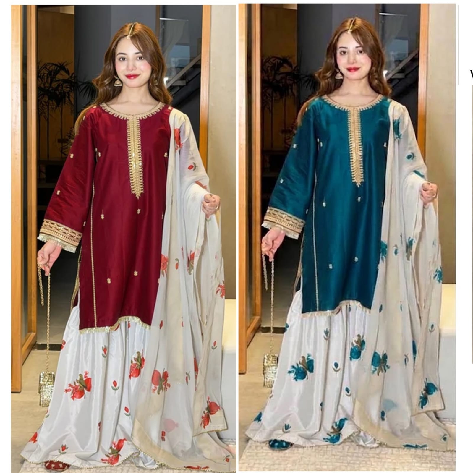 Preet Pret NF 3036 3PC Embroidered Dhanak Suit - image 7
