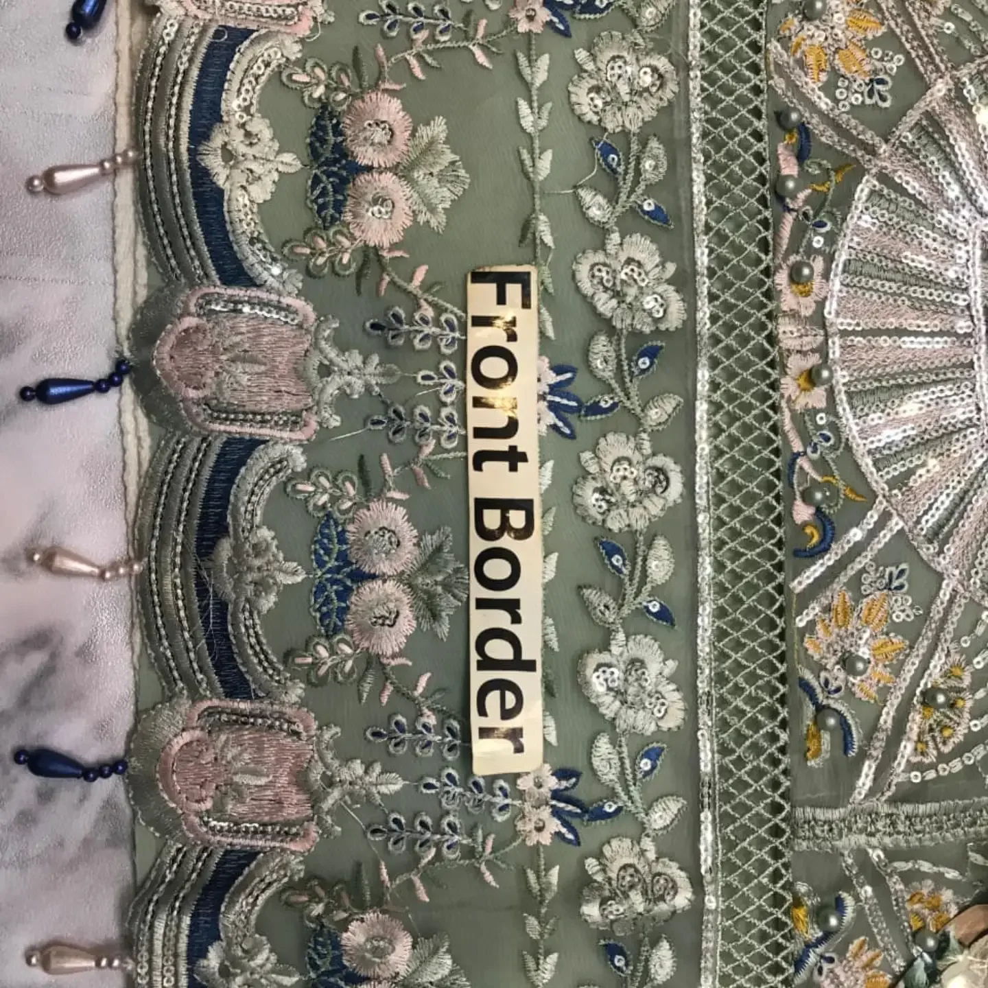 Ahmozi Presenting Adan Libas Chiffon Embroidered Unstitched — clothing image 7