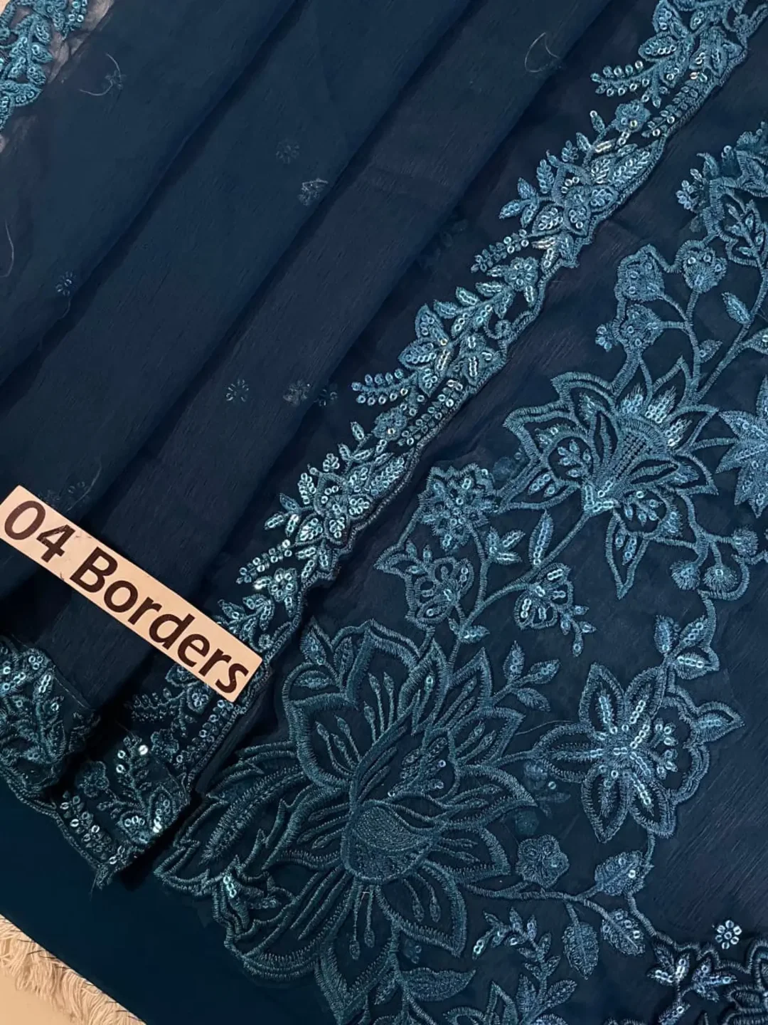 Ahmozi Presenting Azure Chiffon Collection Suit Details — clothing image 5