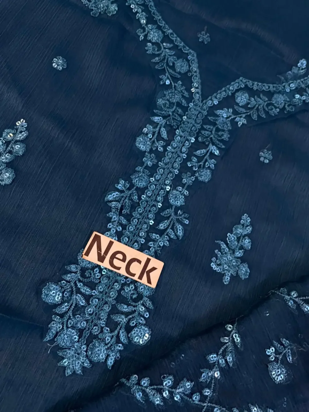 Ahmozi Presenting Azure Chiffon Collection Suit Details — clothing image 7