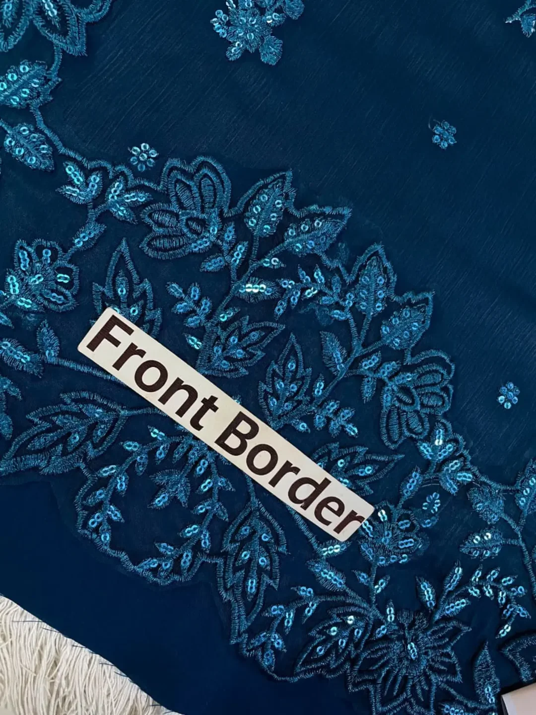 Ahmozi Presenting Azure Chiffon Collection Suit Details — clothing image 9