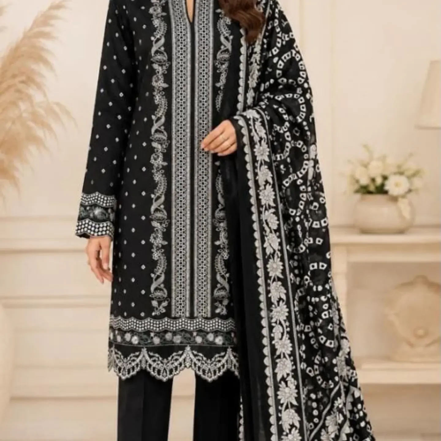 Alhamdulilla Aneela Fancy collection 2026 03PCS UNSTITCHED S — clothing image 5