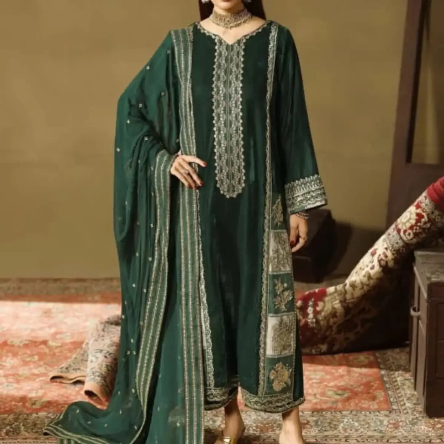 Alhamdulilla Charizma Silk collection 2026 03PCS UNSTITCHED — clothing image 1