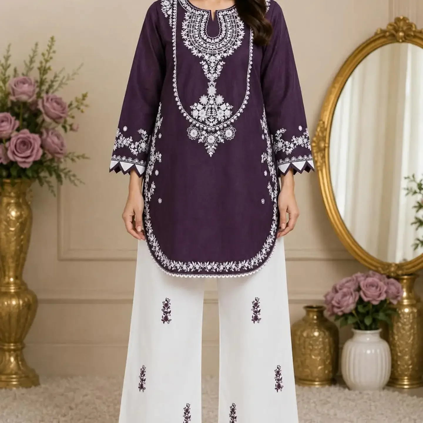 BANADORA LAWN EMBROIDERY 2PC STITCH COLLECTION Premium Sho — clothing image 3