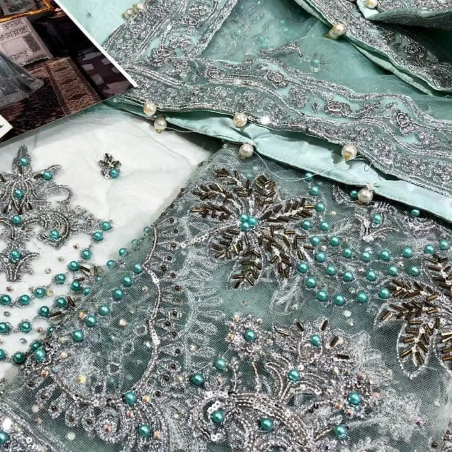 BRAND...GULAAL Unstitch Replica FABRIC (SHIRT).....NET (DUPA — clothing image 3