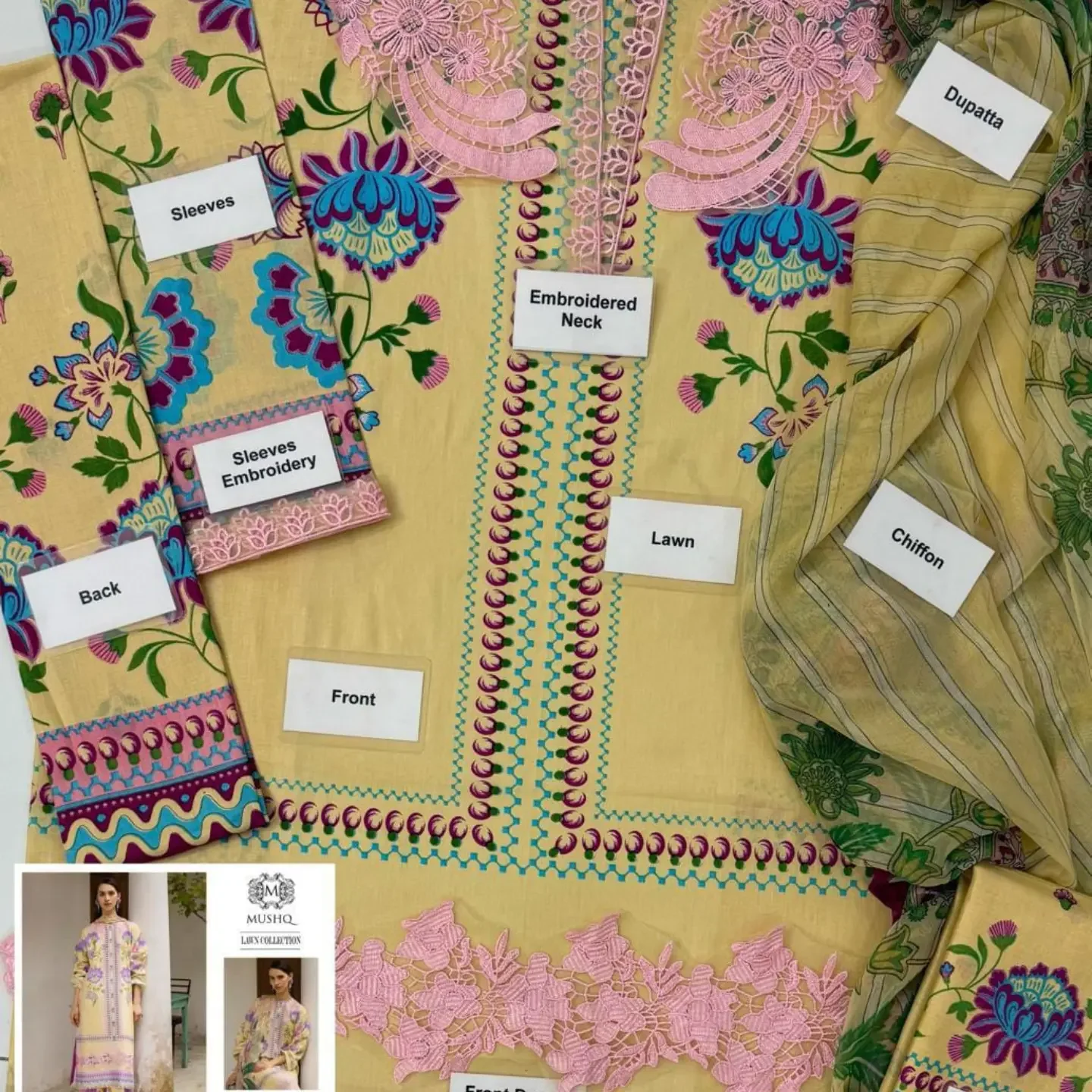 Brand mix sale live now Fabric Details Lawn & Chiffon • — clothing image 11