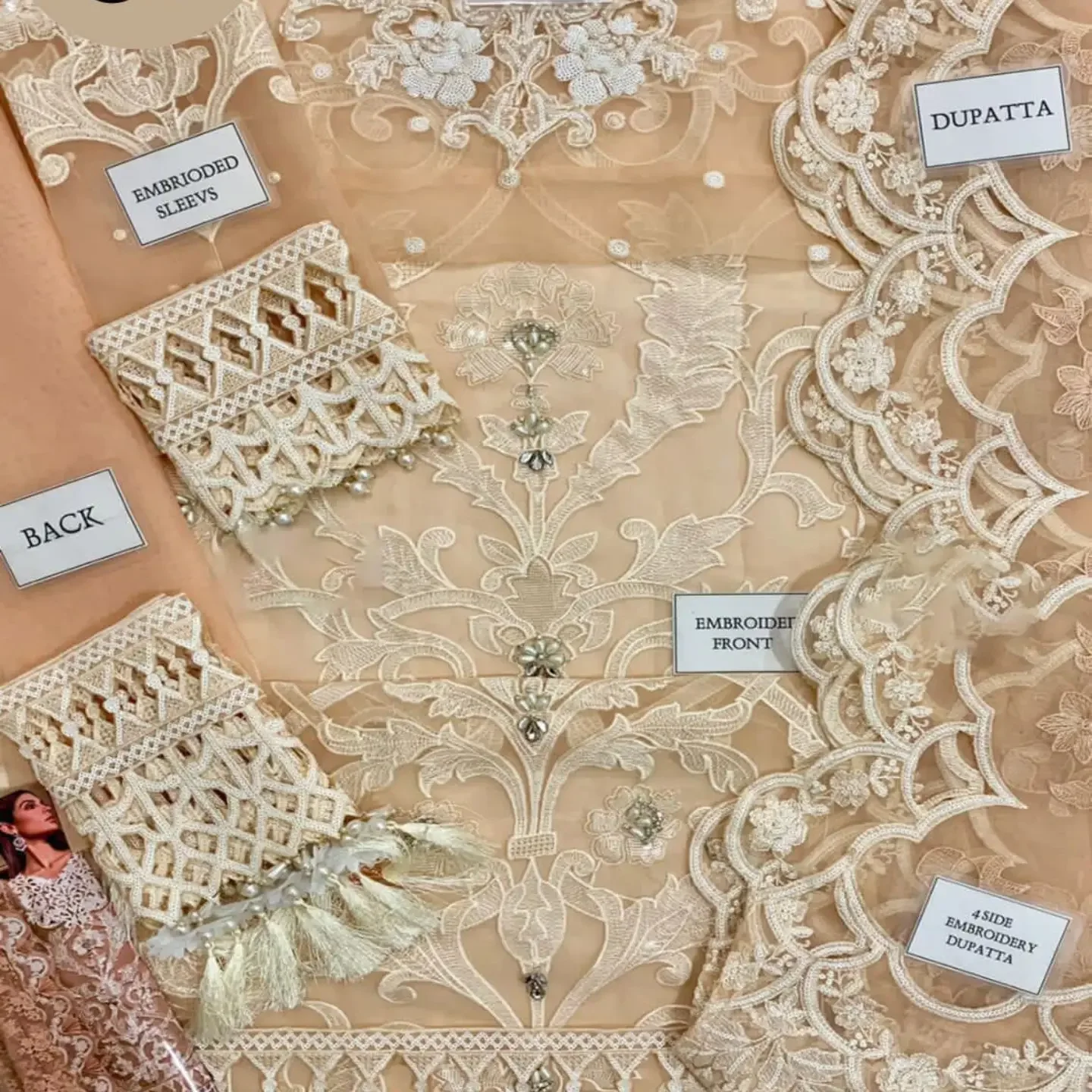 BRAND MOST ELEGANT OUTFITT BY IZNIK FABRIC DETAIL CHIFON ORG — clothing image 1