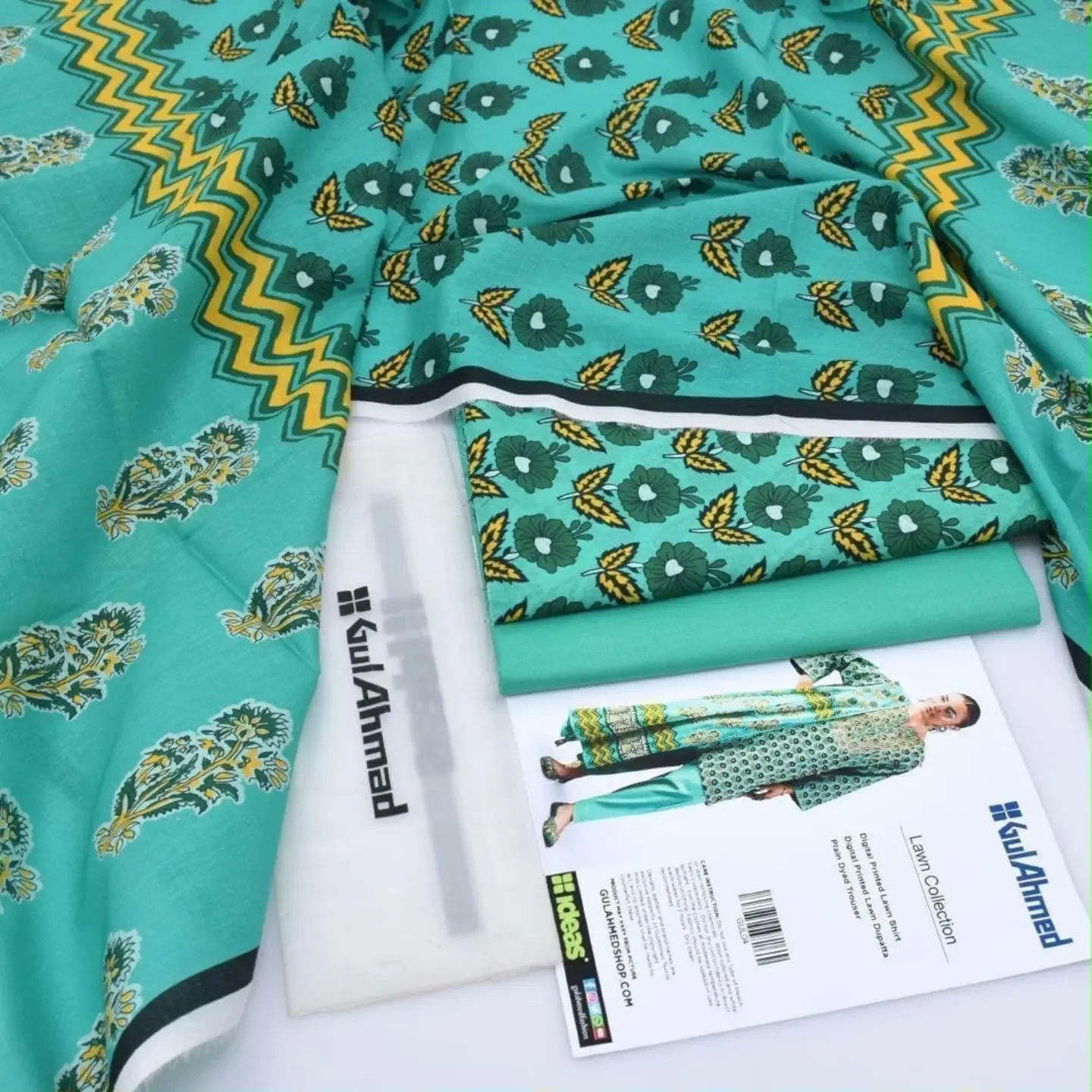 GUL-AHMED 3pc Unstitched Printed LAWN Collection Fabric LAWN — clothing image 18
