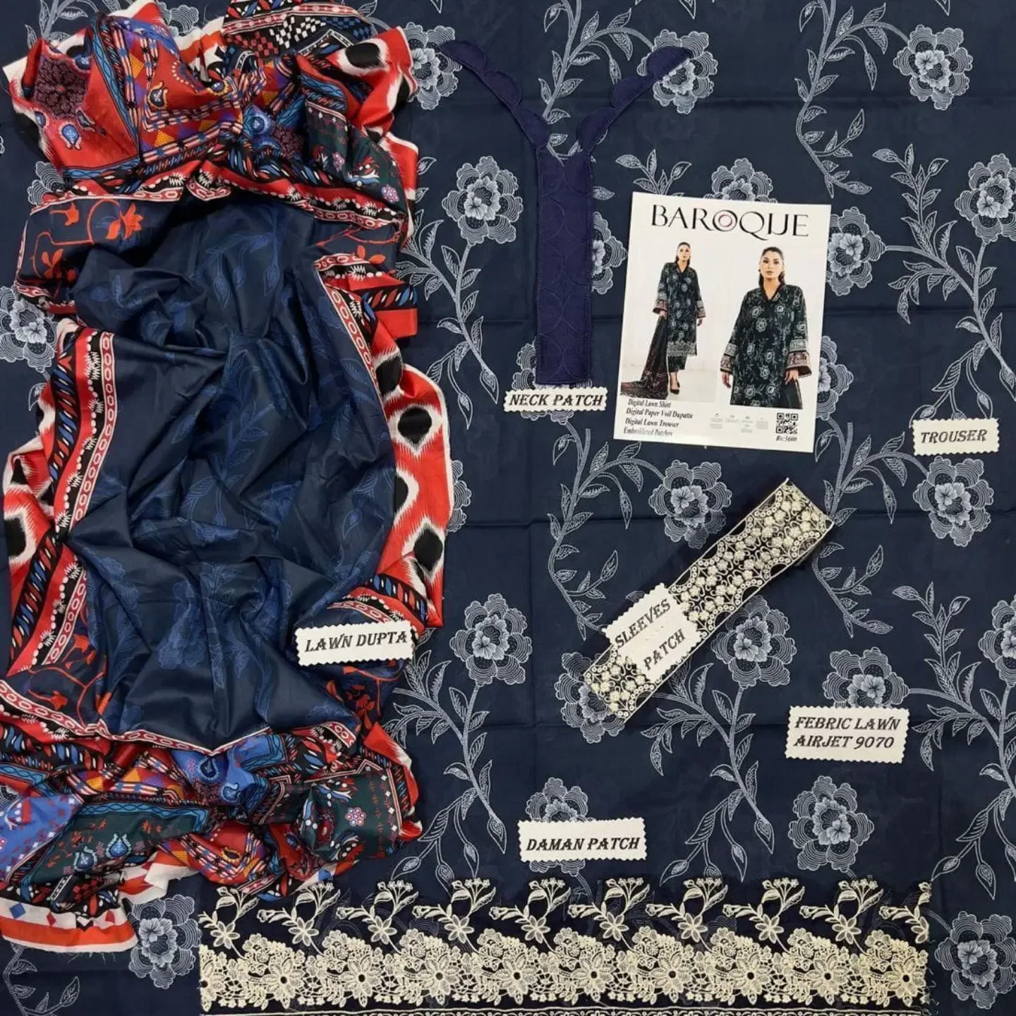 Lawn Patches Sale Mela Baroque Premium Digital Printed LAW — clothing image 5