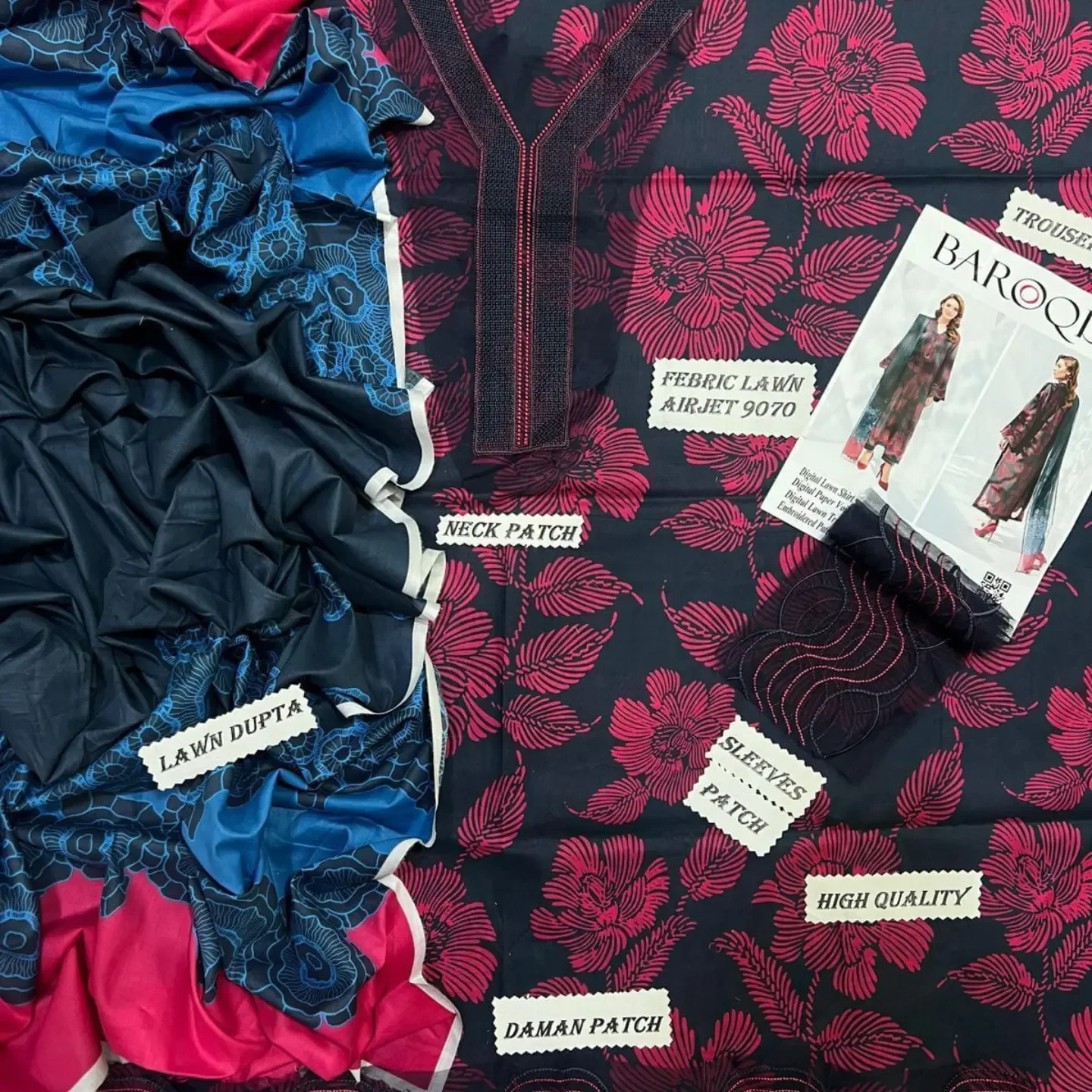 Lawn Patches Sale Mela Baroque Premium Digital Printed LAW — clothing image 7