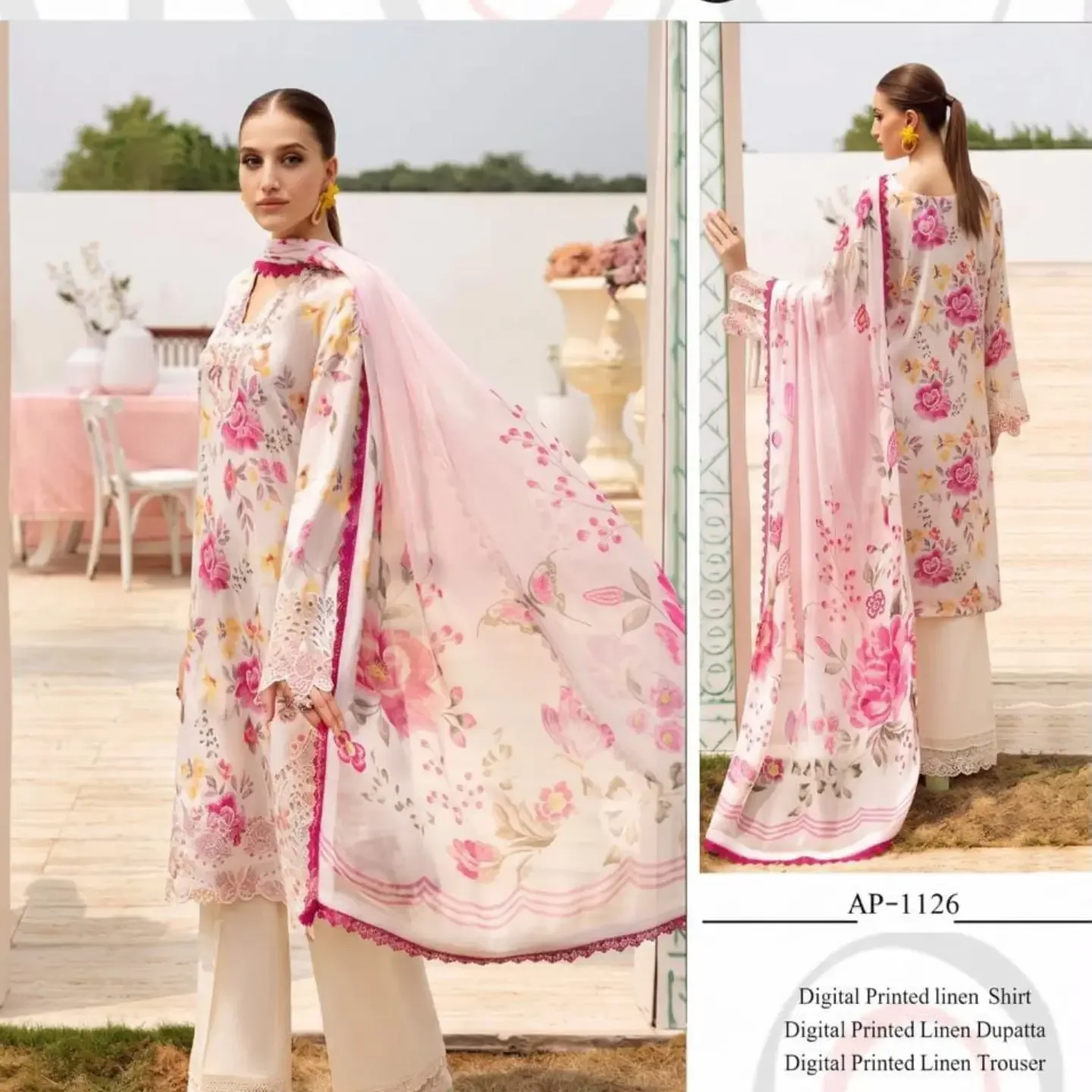 MARIA.B UN-STITCHED COLLECTION .3pc Printed LINEN Collection — clothing image 1