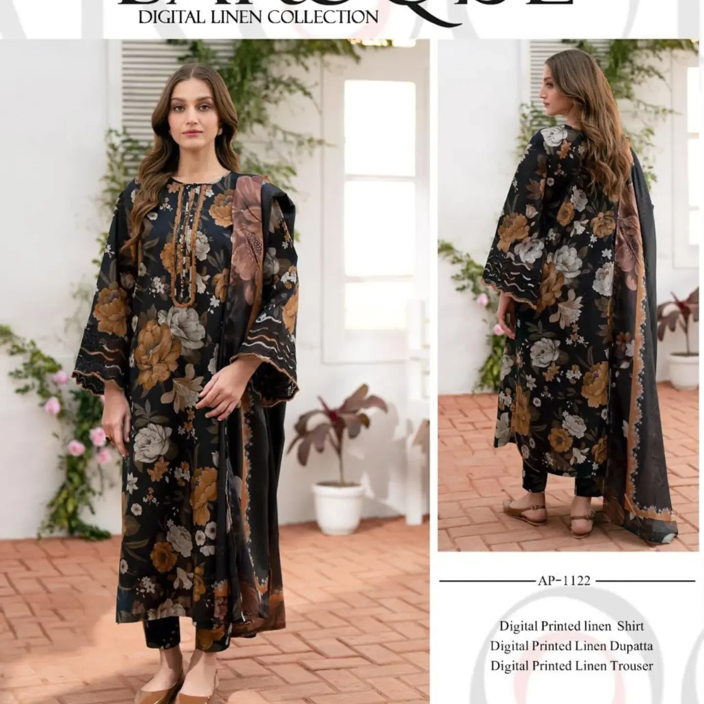 MARIA.B UN-STITCHED COLLECTION .3pc Printed LINEN Collection — clothing image 5