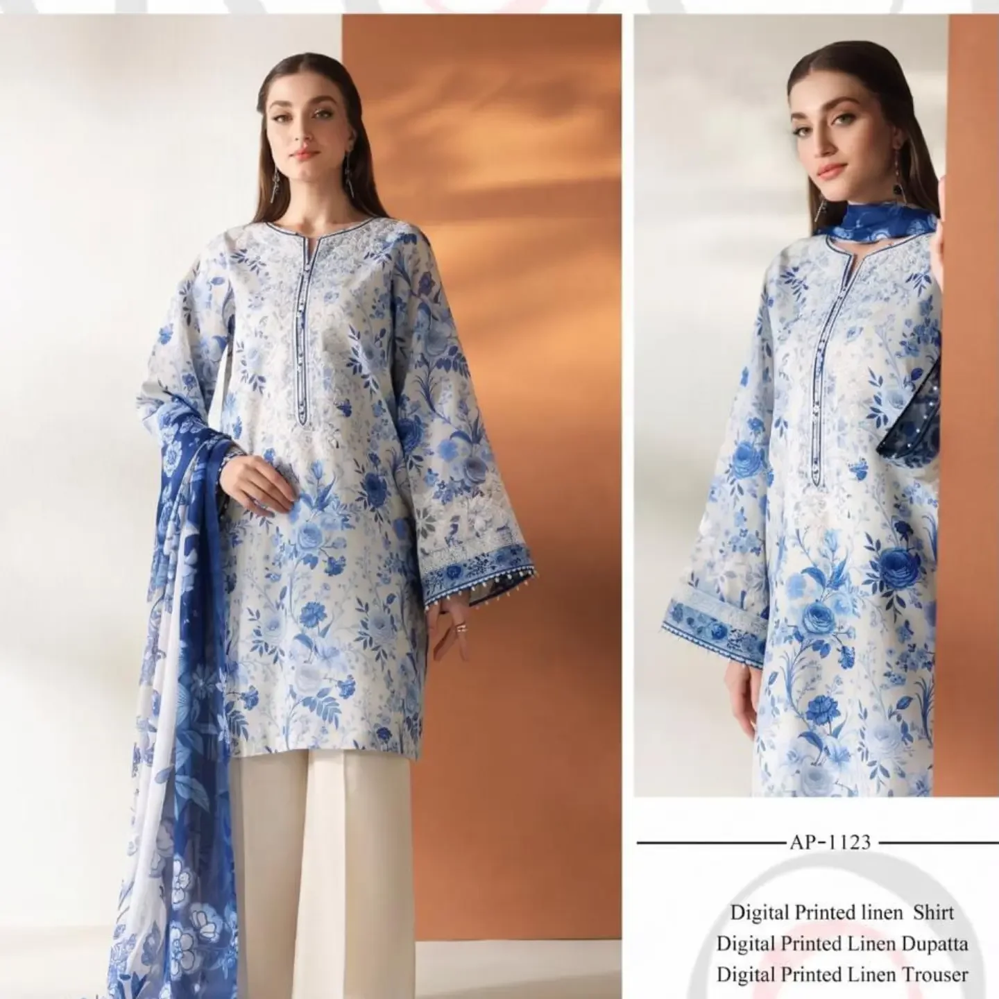 MARIA.B UN-STITCHED COLLECTION .3pc Printed LINEN Collection — clothing image 7