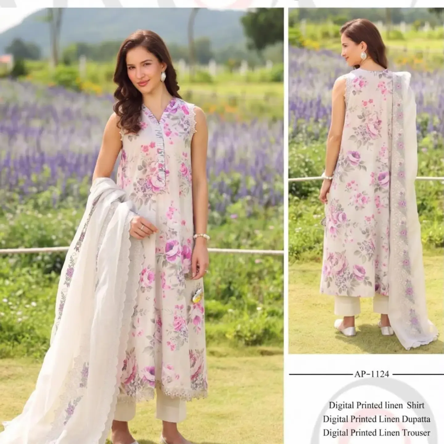 MARIA.B UN-STITCHED COLLECTION .3pc Printed LINEN Collection — clothing image 10