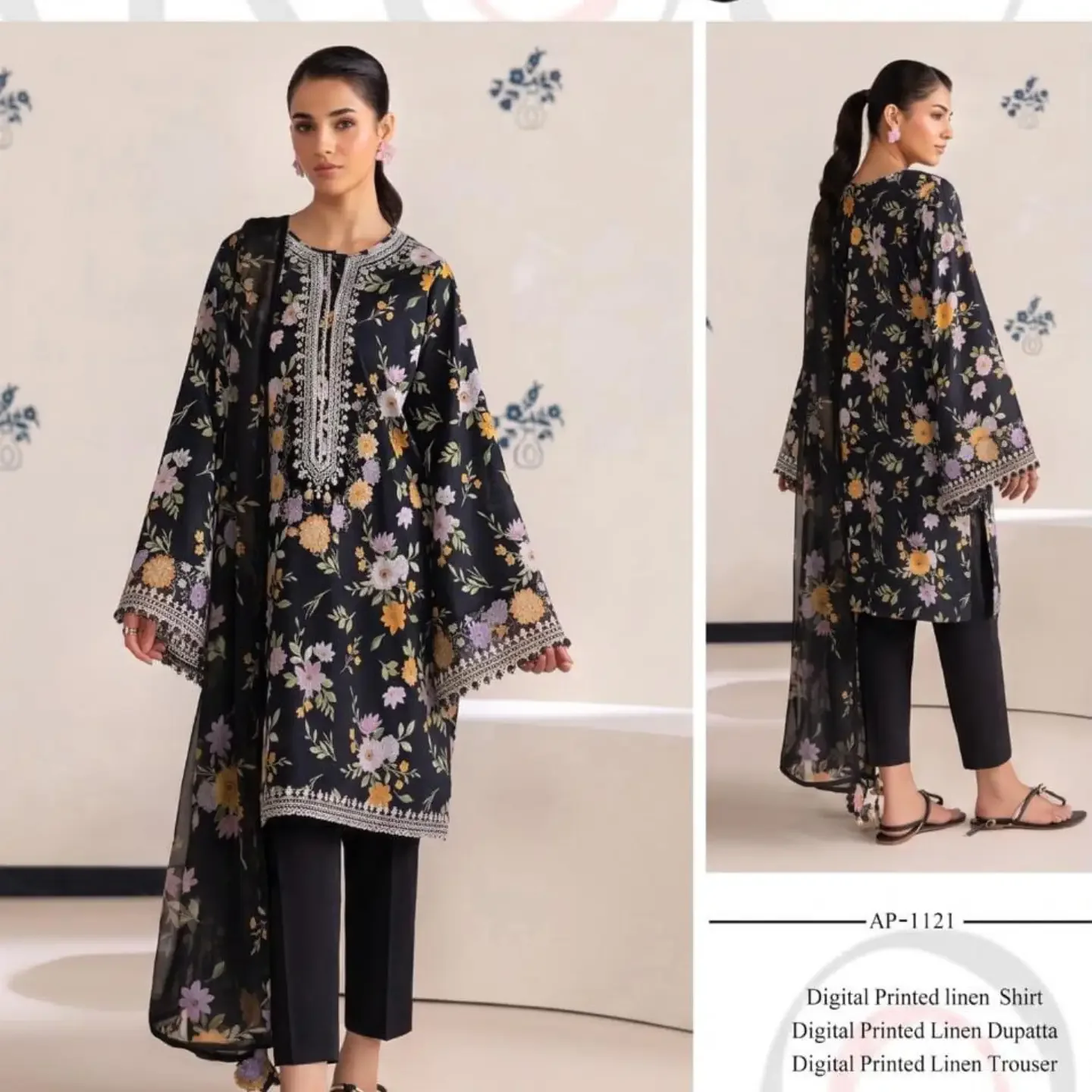 MARIA.B UN-STITCHED COLLECTION .3pc Printed LINEN Collection — clothing image 15
