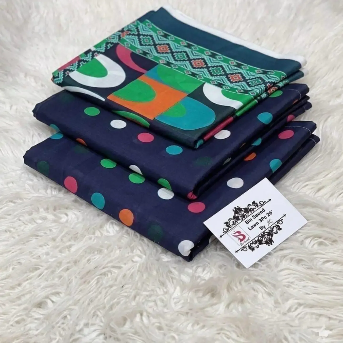 MIX BRAND 3pc Unstitched Printed LAWN Collection Fabric LAWN — clothing image 14