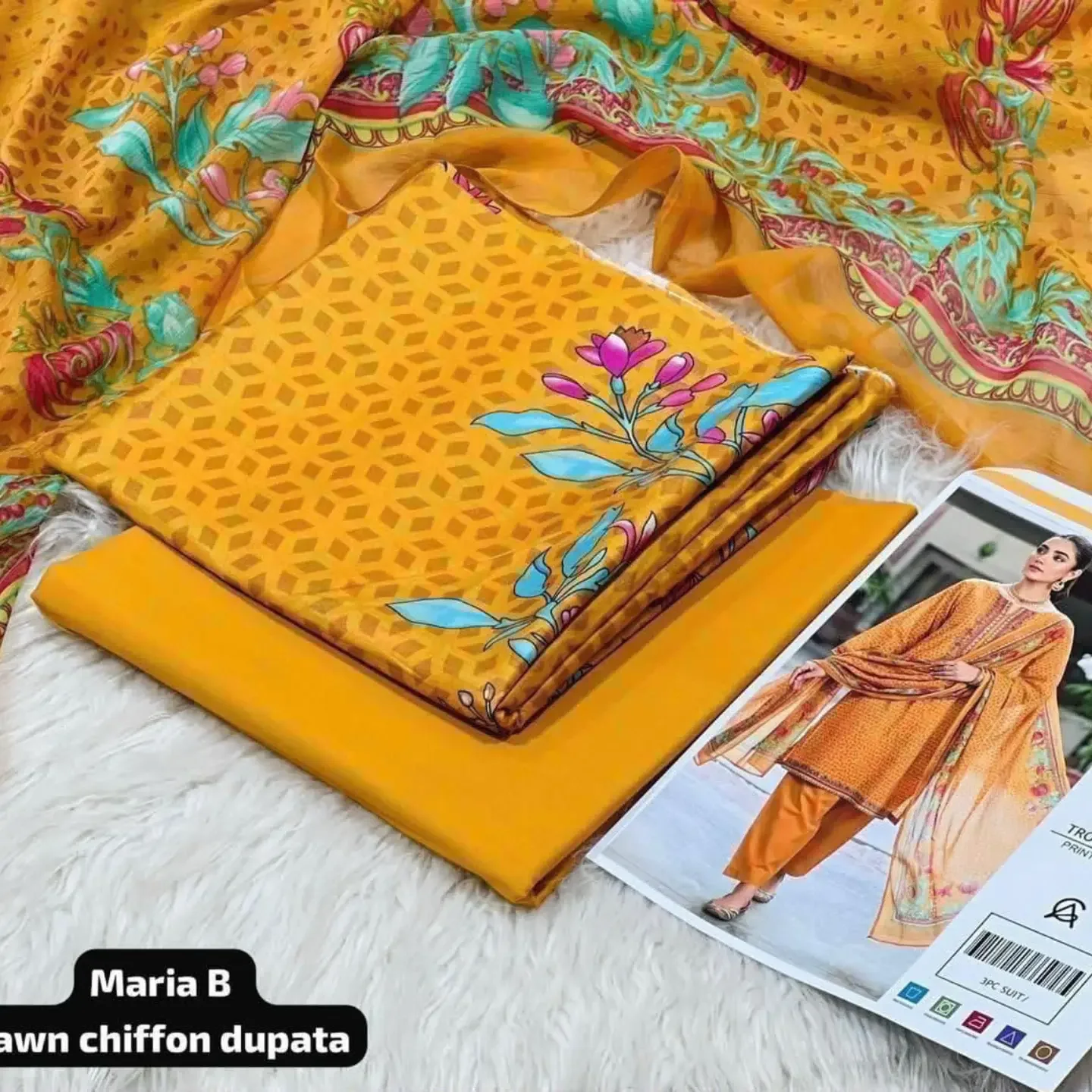 MIX BRAND AZADI SALE OFFER 3pc Unstitched Printed LAWN Co — clothing image 6