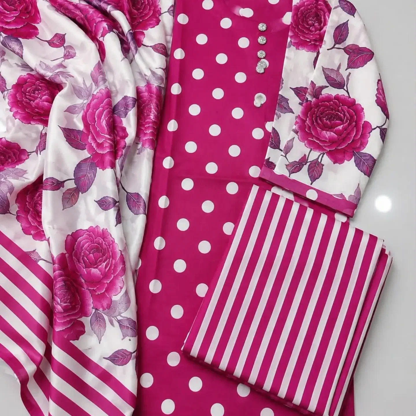 New Designs Alhamdulillah Tie N Die Digital printed 3pc Sham — clothing image 18