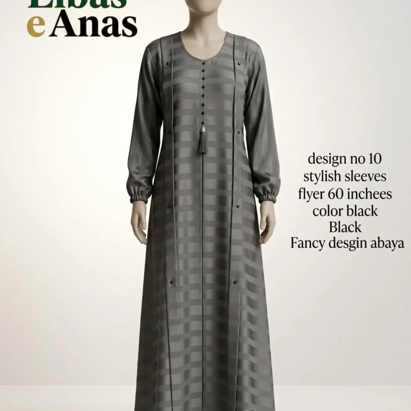 stylish desgin and plain Abaya Chunat sleeves Product Deta — clothing image 2