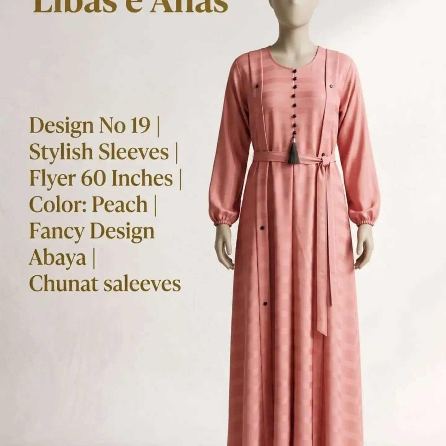 stylish desgin and plain Abaya Chunat sleeves Product Deta — clothing image 5